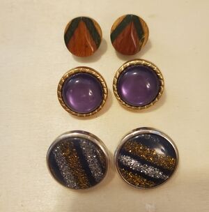 Vintage Button Earrings